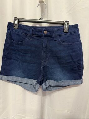 Old Navy Dark Blue High-Waist Rolled Hem Denim Shorts